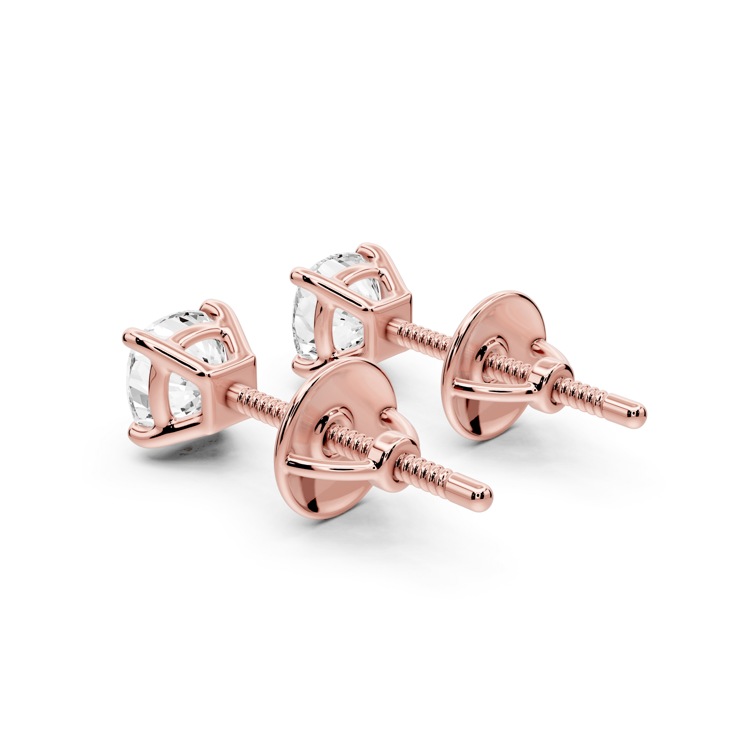 Este - 1ct 14k rose gold Cushion - Cut Diamond Stud Earrings - Mr. Alex Jewelry
