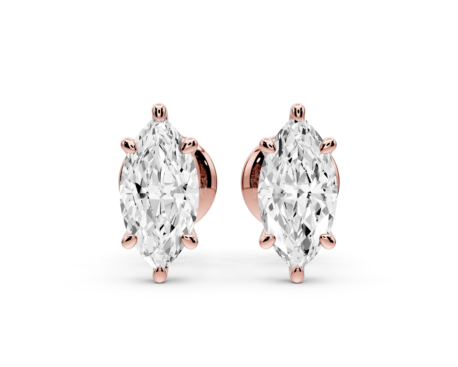 Este - 1ct 14k rose gold Marquise - Cut Diamond Stud Earrings - Mr. Alex Jewelry