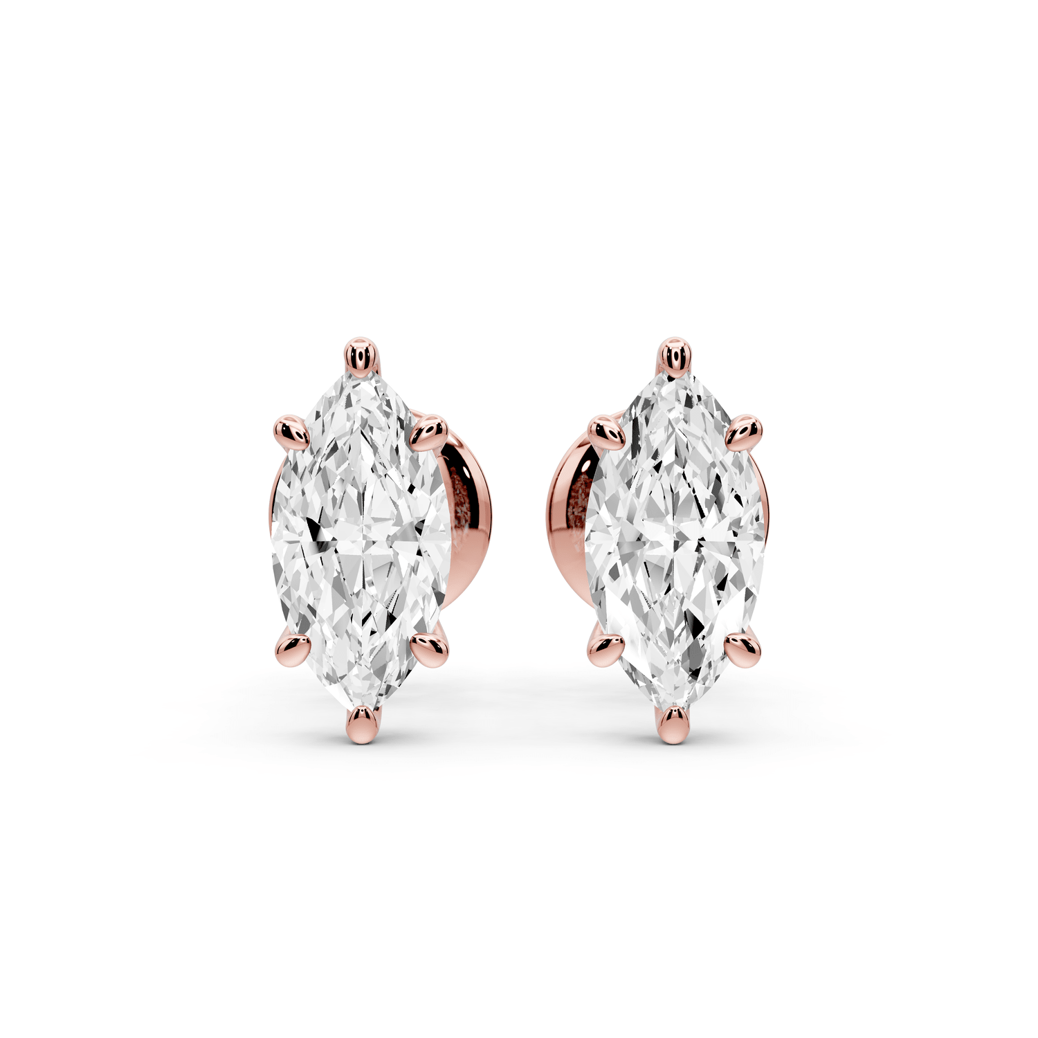 Este - 1ct 14k rose gold Marquise - Cut Diamond Stud Earrings - Mr. Alex Jewelry