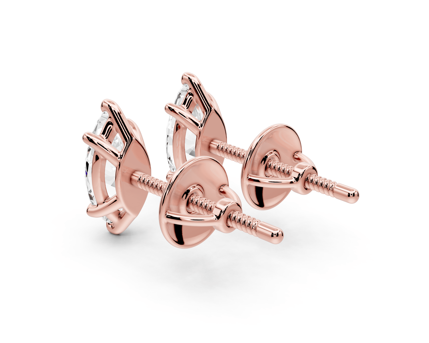 Este - 1ct 14k rose gold Marquise - Cut Diamond Stud Earrings - Mr. Alex Jewelry