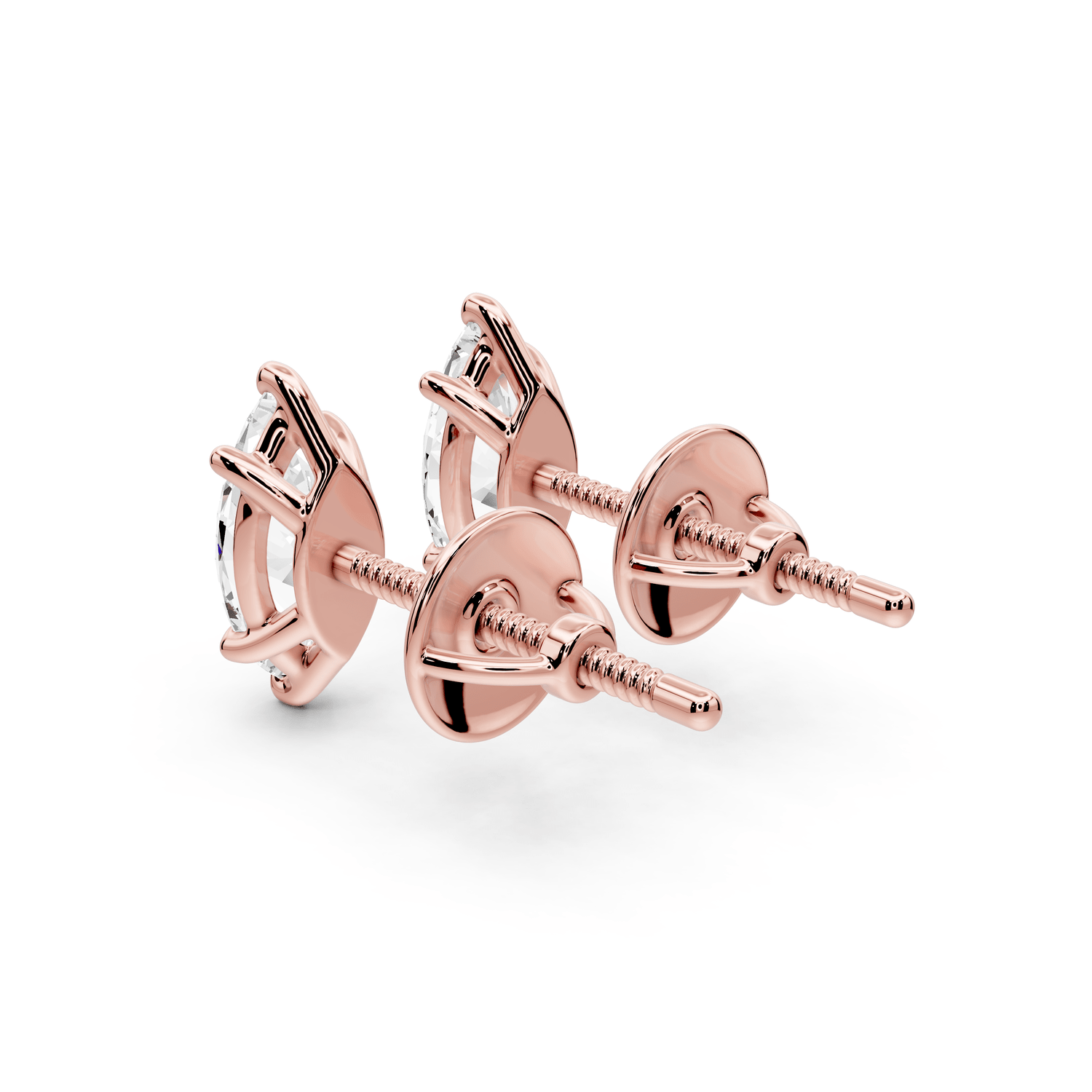Este - 1ct 14k rose gold Marquise - Cut Diamond Stud Earrings - Mr. Alex Jewelry