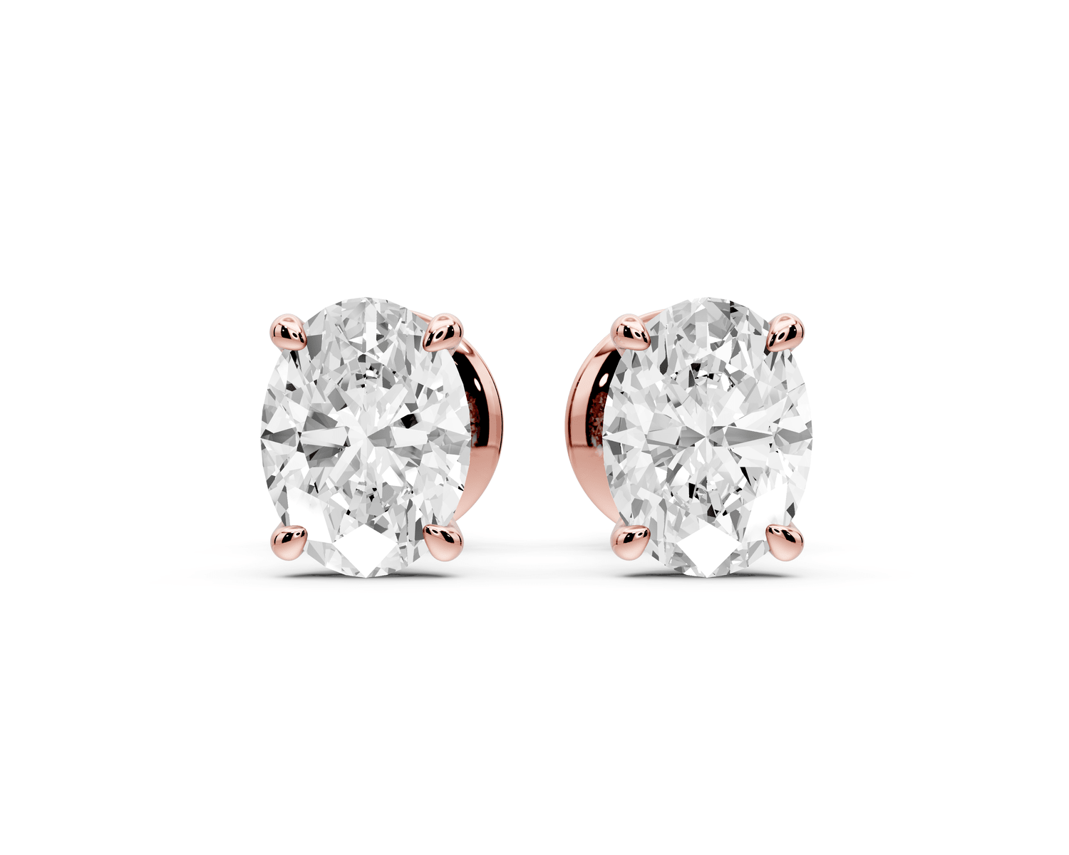 Este - 1ct 14k rose gold Oval - Cut Diamond Stud Earrings - Mr. Alex Jewelry