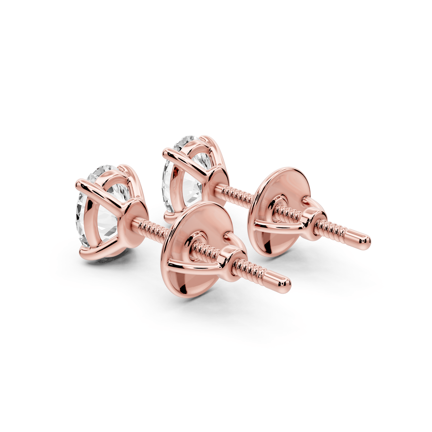 Este - 1ct 14k rose gold Oval - Cut Diamond Stud Earrings - Mr. Alex Jewelry