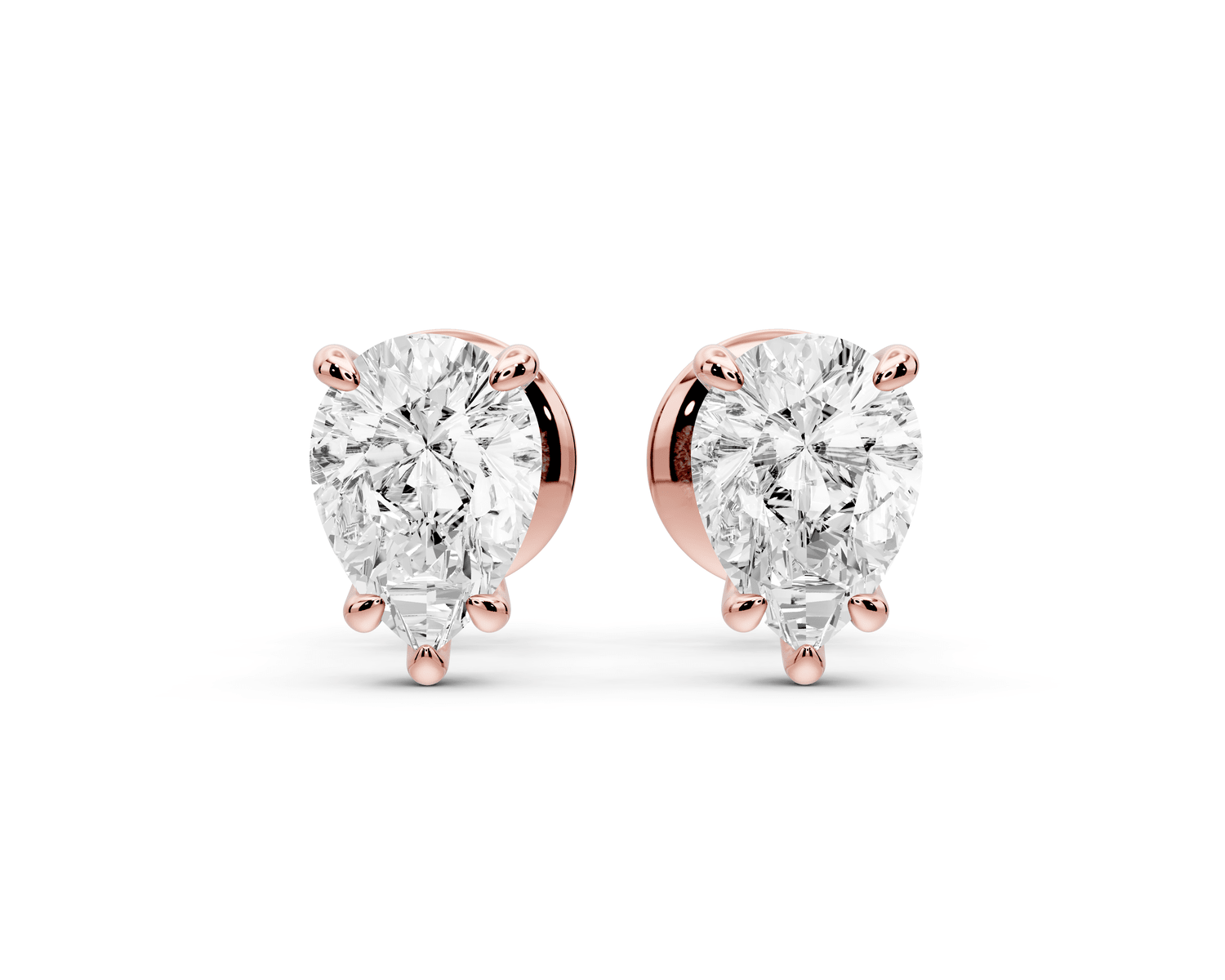 Este - 1ct 14k rose gold Pear - Cut Diamond Stud Earrings - Mr. Alex Jewelry
