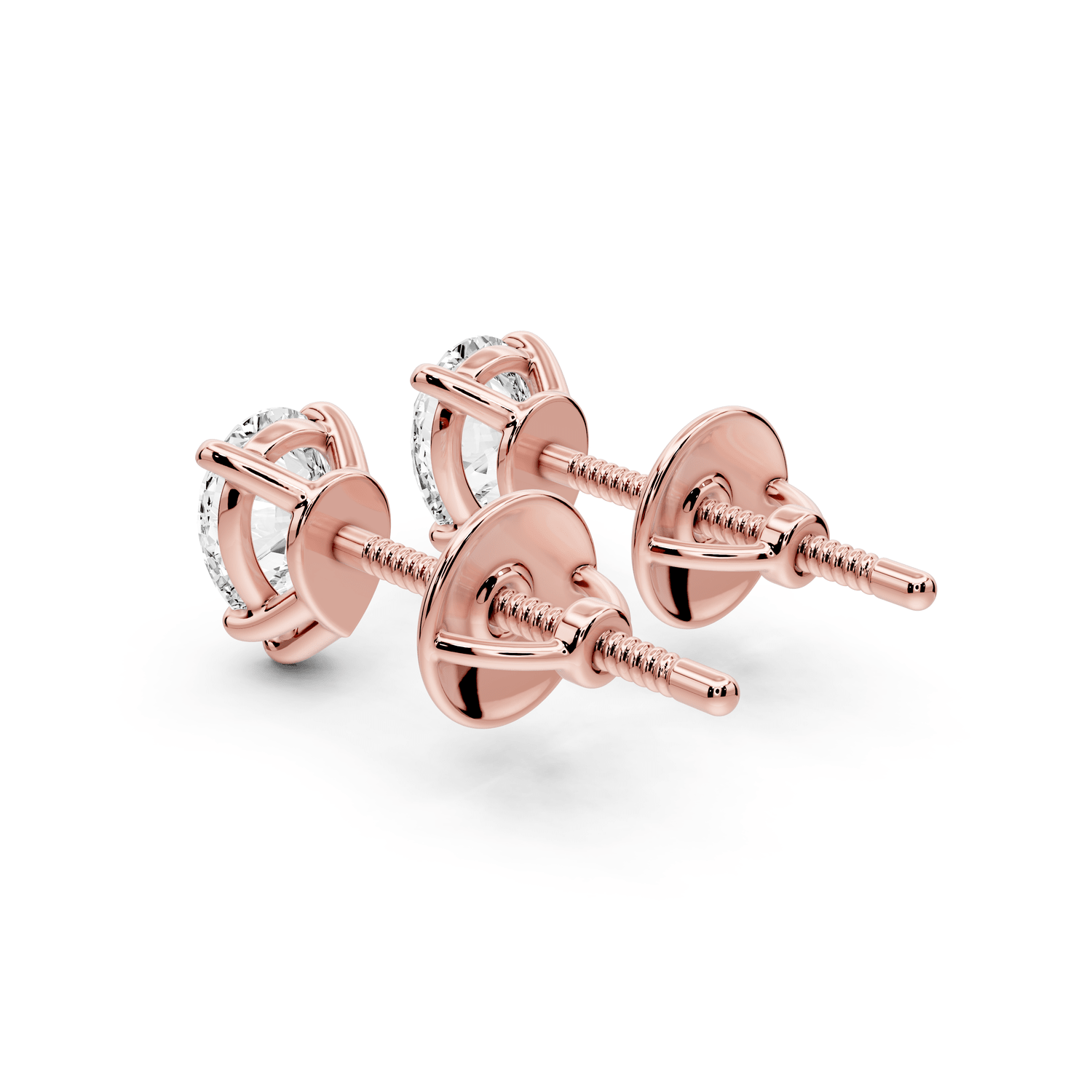 Este - 1ct 14k rose gold Pear - Cut Diamond Stud Earrings - Mr. Alex Jewelry