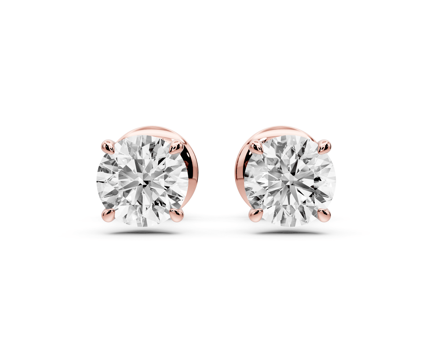 Este - 1ct 14k rose gold Round - Cut Diamond Stud Earrings - Mr. Alex Jewelry