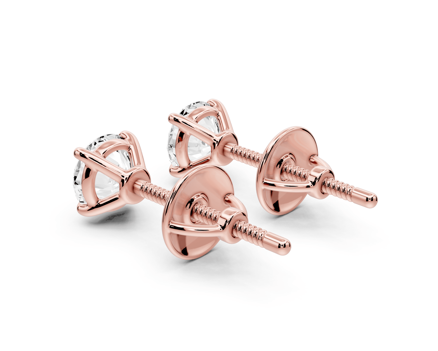 Este - 1ct 14k rose gold Round - Cut Diamond Stud Earrings - Mr. Alex Jewelry