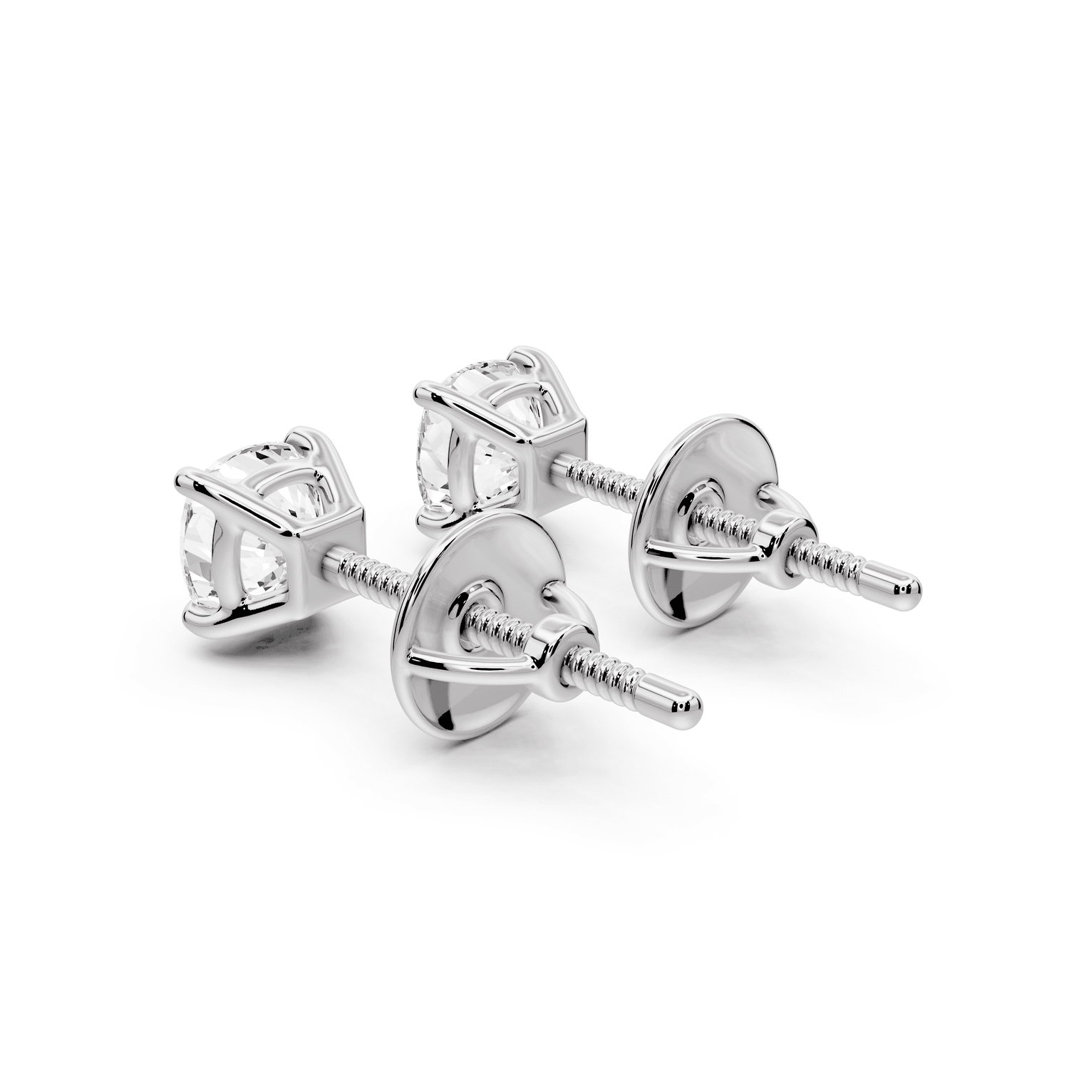Este - 1ct 14k white gold Cushion - Cut Diamond Stud Earrings - Mr. Alex Jewelry