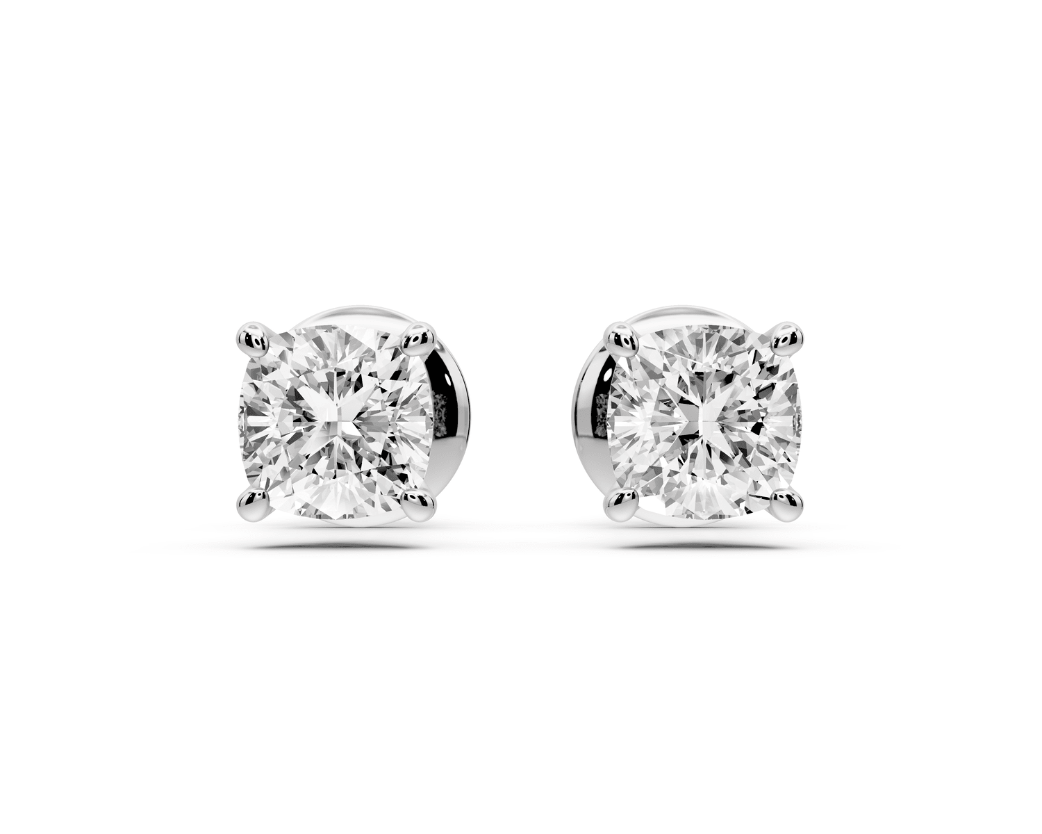 Este - 1ct 14k white gold Cushion - Cut Diamond Stud Earrings - Mr. Alex Jewelry