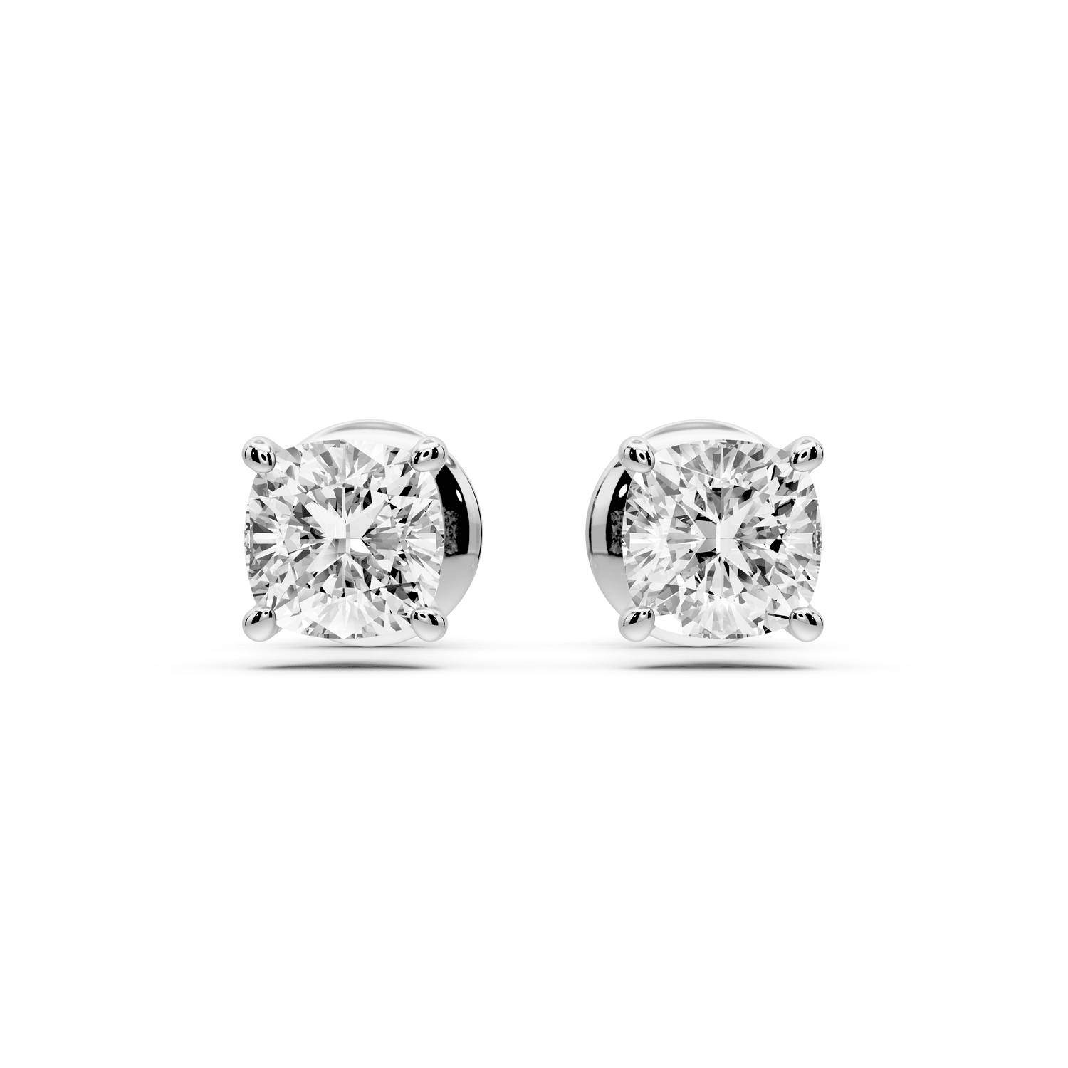 Este - 1ct 14k white gold Cushion - Cut Diamond Stud Earrings - Mr. Alex Jewelry
