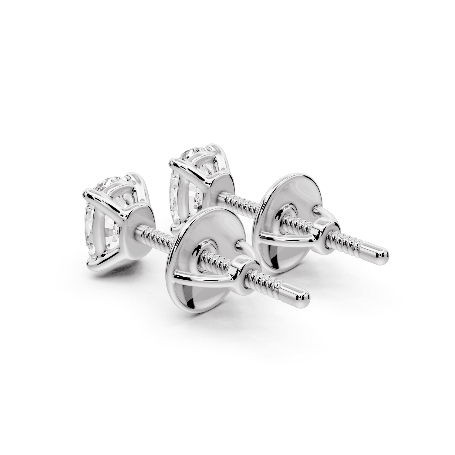 Este - 1ct 14k white gold Elgcushion - Cut Diamond Stud Earrings - Mr. Alex Jewelry