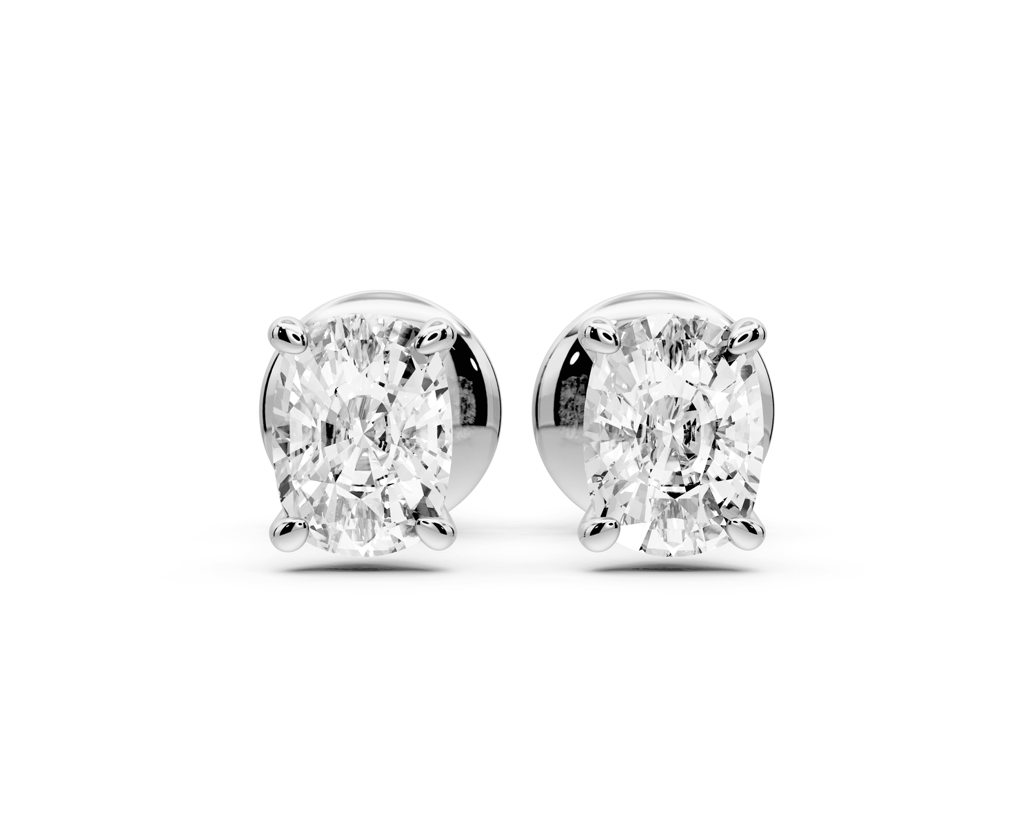 Este - 1ct 14k white gold Elgcushion - Cut Diamond Stud Earrings - Mr. Alex Jewelry