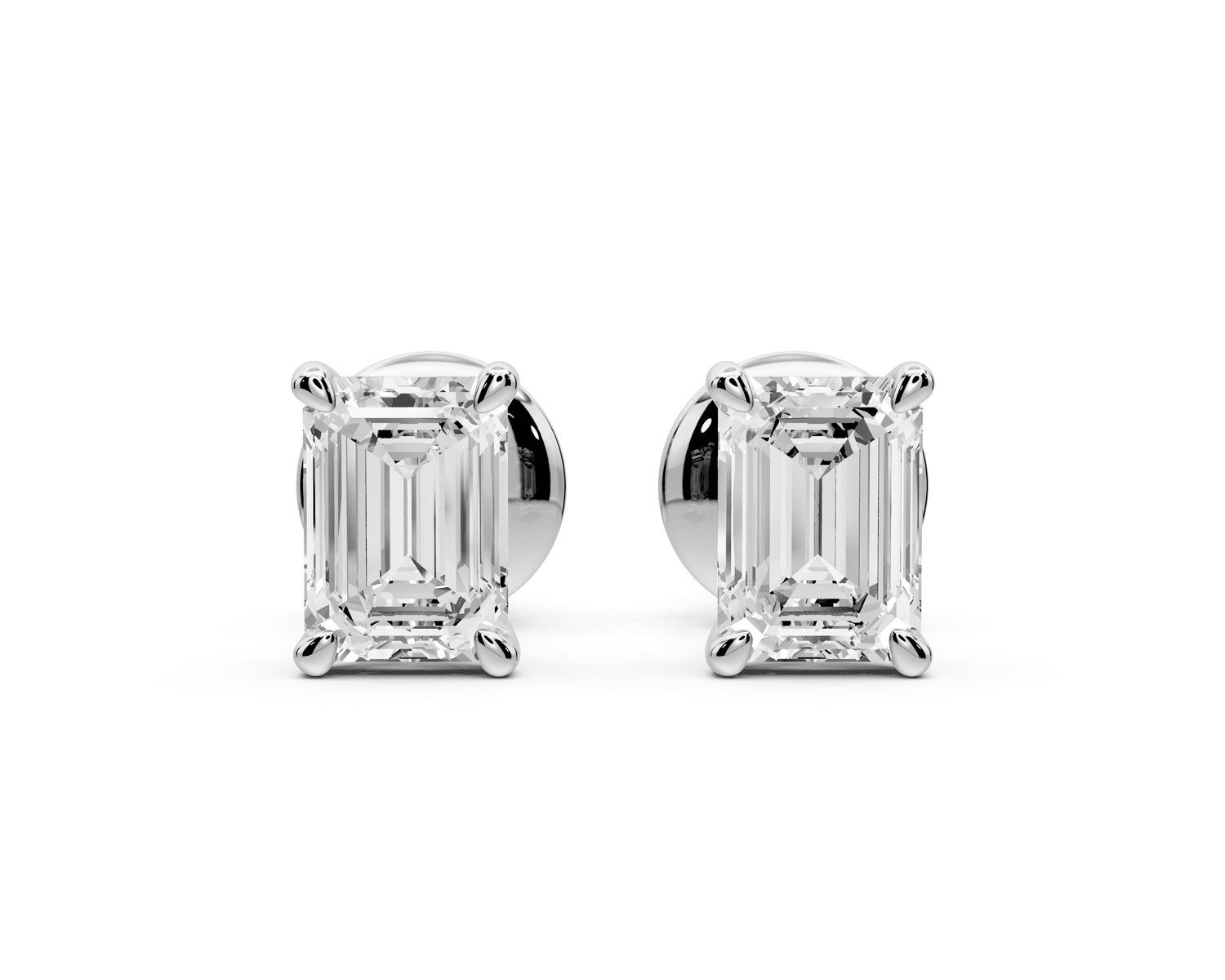 Este - 1ct 14k white gold Emerald - Cut Diamond Stud Earrings - Mr. Alex Jewelry