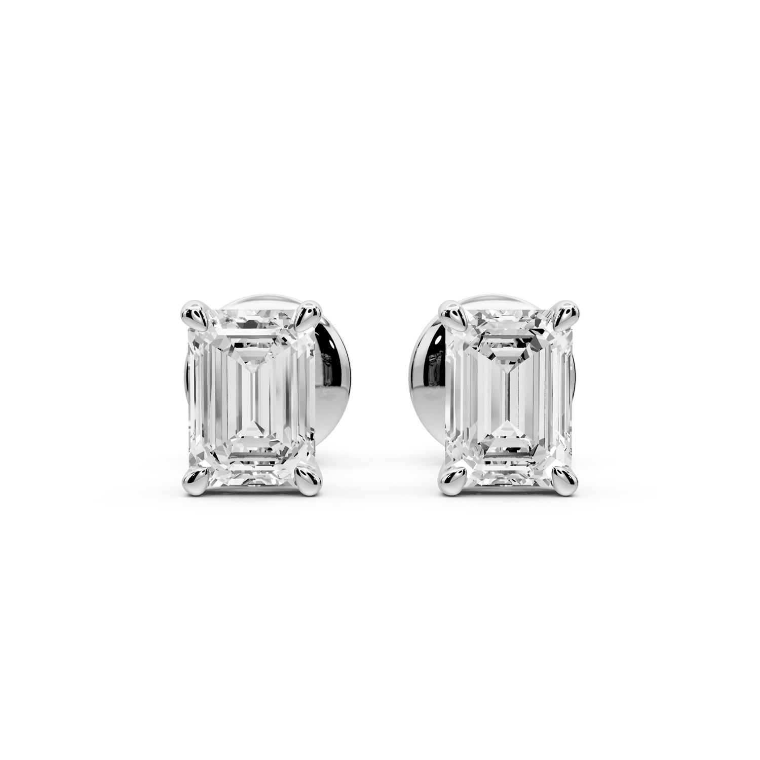 Este - 1ct 14k white gold Emerald - Cut Diamond Stud Earrings - Mr. Alex Jewelry
