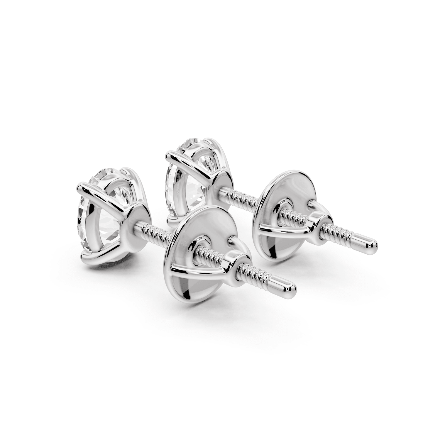 Este - 1ct 14k white gold Oval - Cut Diamond Stud Earrings - Mr. Alex Jewelry