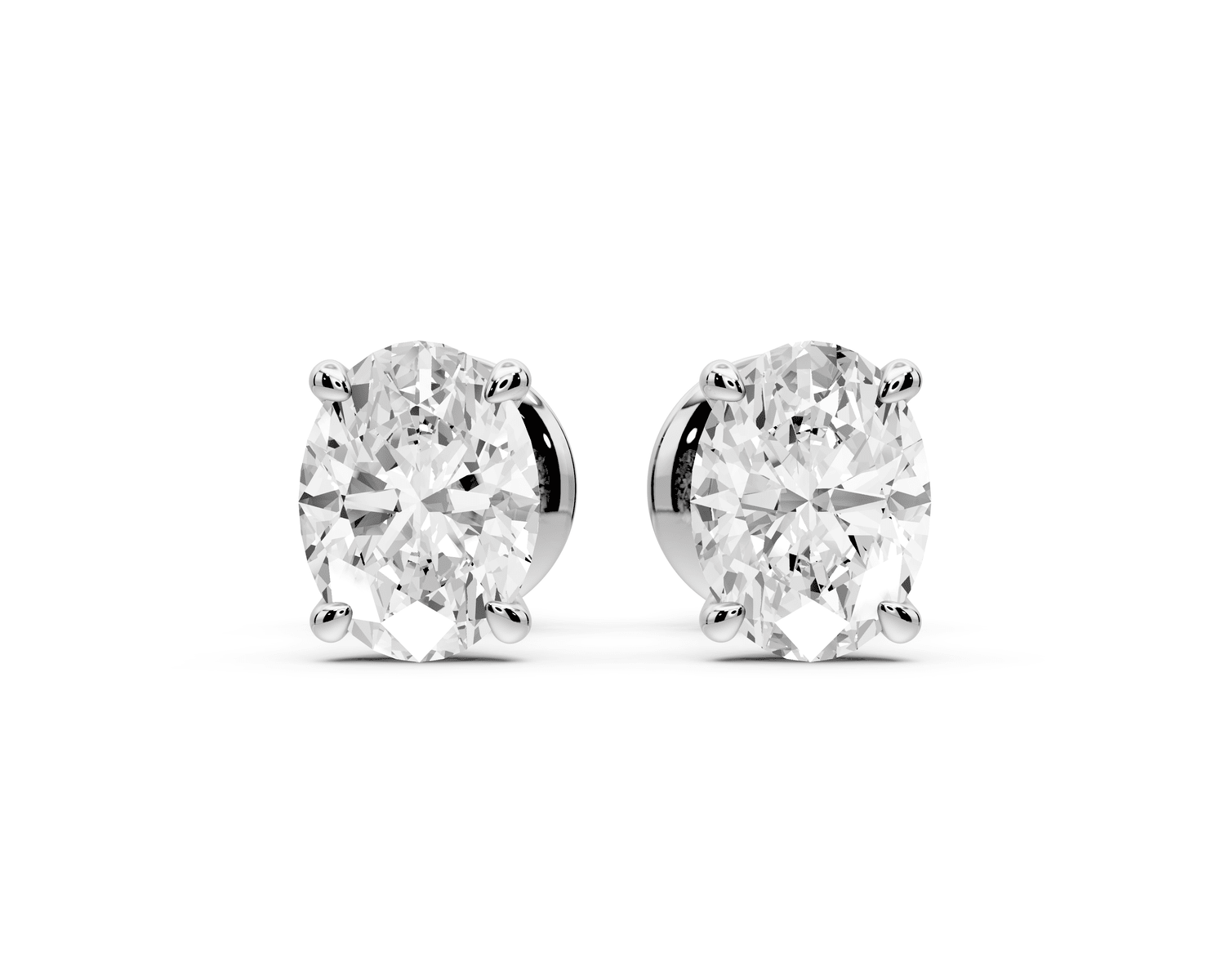 Este - 1ct 14k white gold Oval - Cut Diamond Stud Earrings - Mr. Alex Jewelry