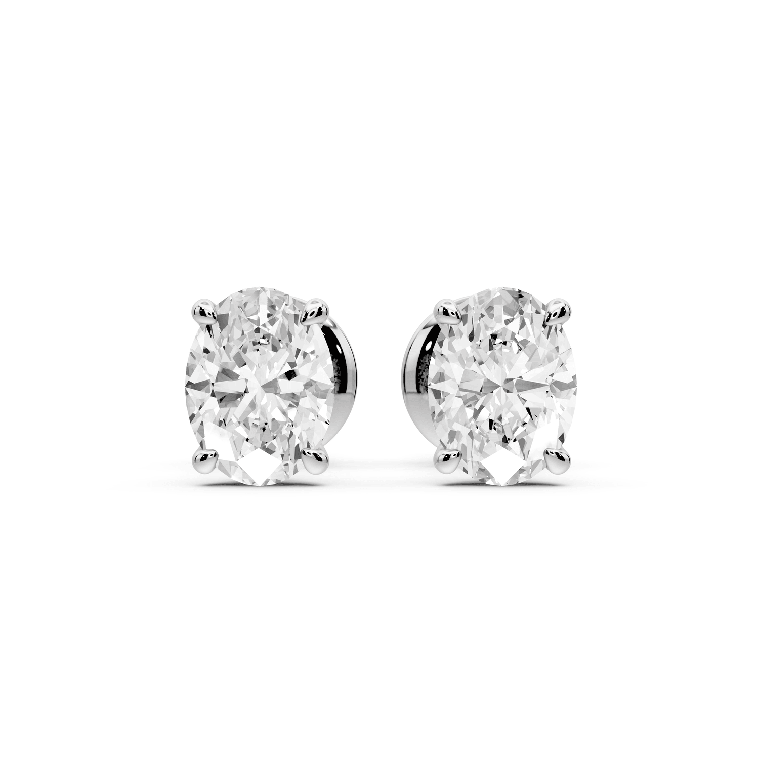 Este - 1ct 14k white gold Oval - Cut Diamond Stud Earrings - Mr. Alex Jewelry