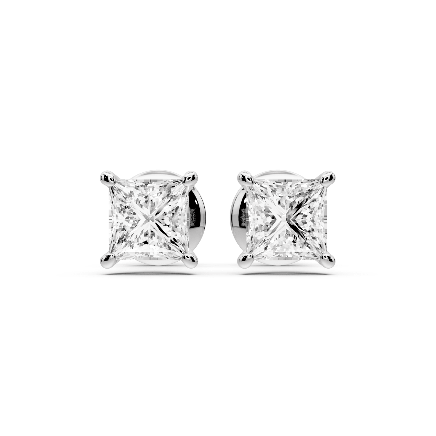 Este - 1ct 14k white gold Princess - Cut Diamond Stud Earrings - Mr. Alex Jewelry