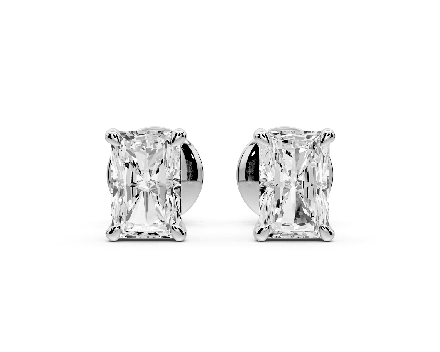 Este - 1ct 14k white gold Radiant - Cut Diamond Stud Earrings - Mr. Alex Jewelry