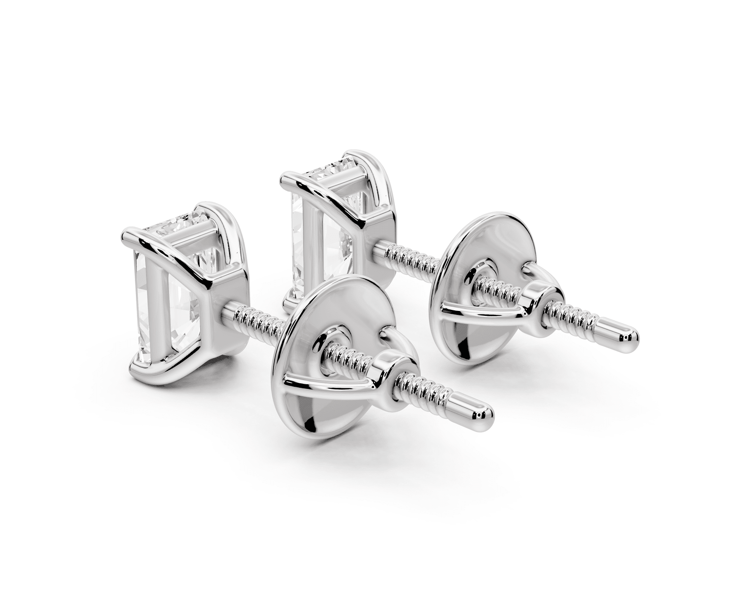 Este - 1ct 14k white gold Radiant - Cut Diamond Stud Earrings - Mr. Alex Jewelry