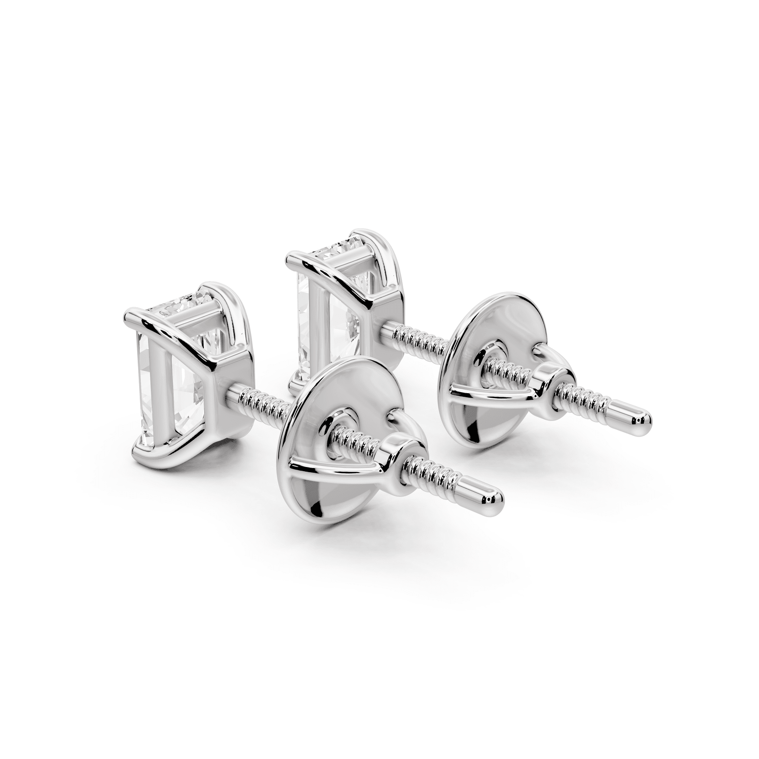 Este - 1ct 14k white gold Radiant - Cut Diamond Stud Earrings - Mr. Alex Jewelry