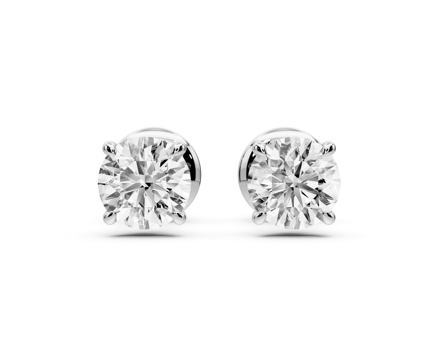 Este - 1ct 14k white gold Round - Cut Diamond Stud Earrings - Mr. Alex Jewelry