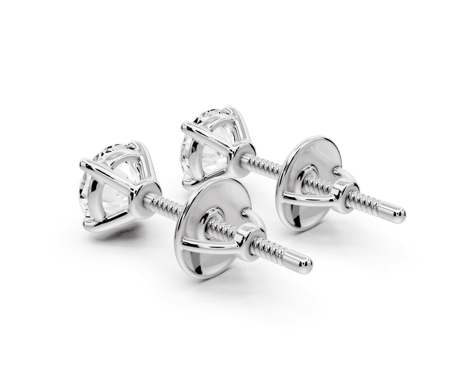 Este - 1ct 14k white gold Round - Cut Diamond Stud Earrings - Mr. Alex Jewelry