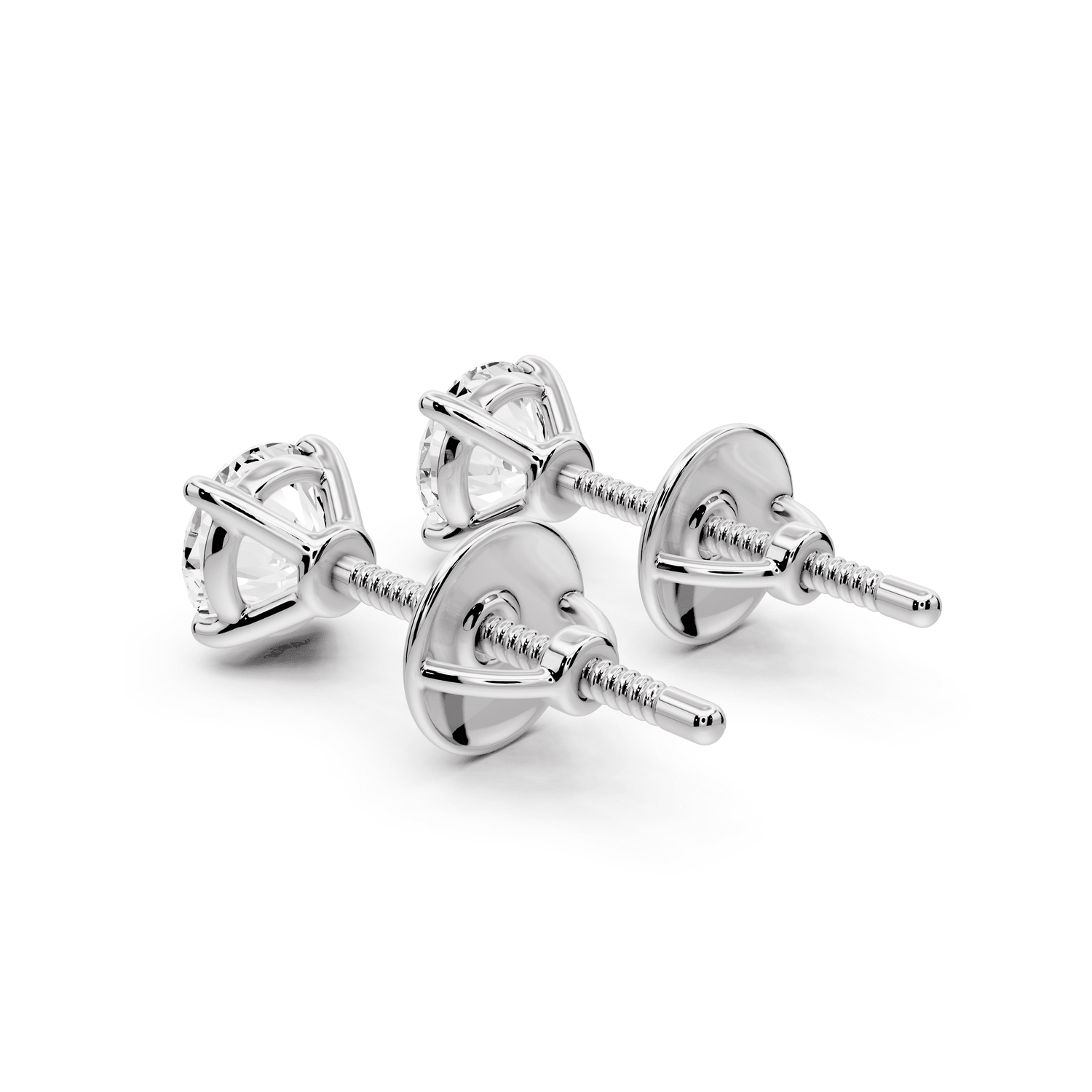 Este - 1ct 14k white gold Round - Cut Diamond Stud Earrings - Mr. Alex Jewelry