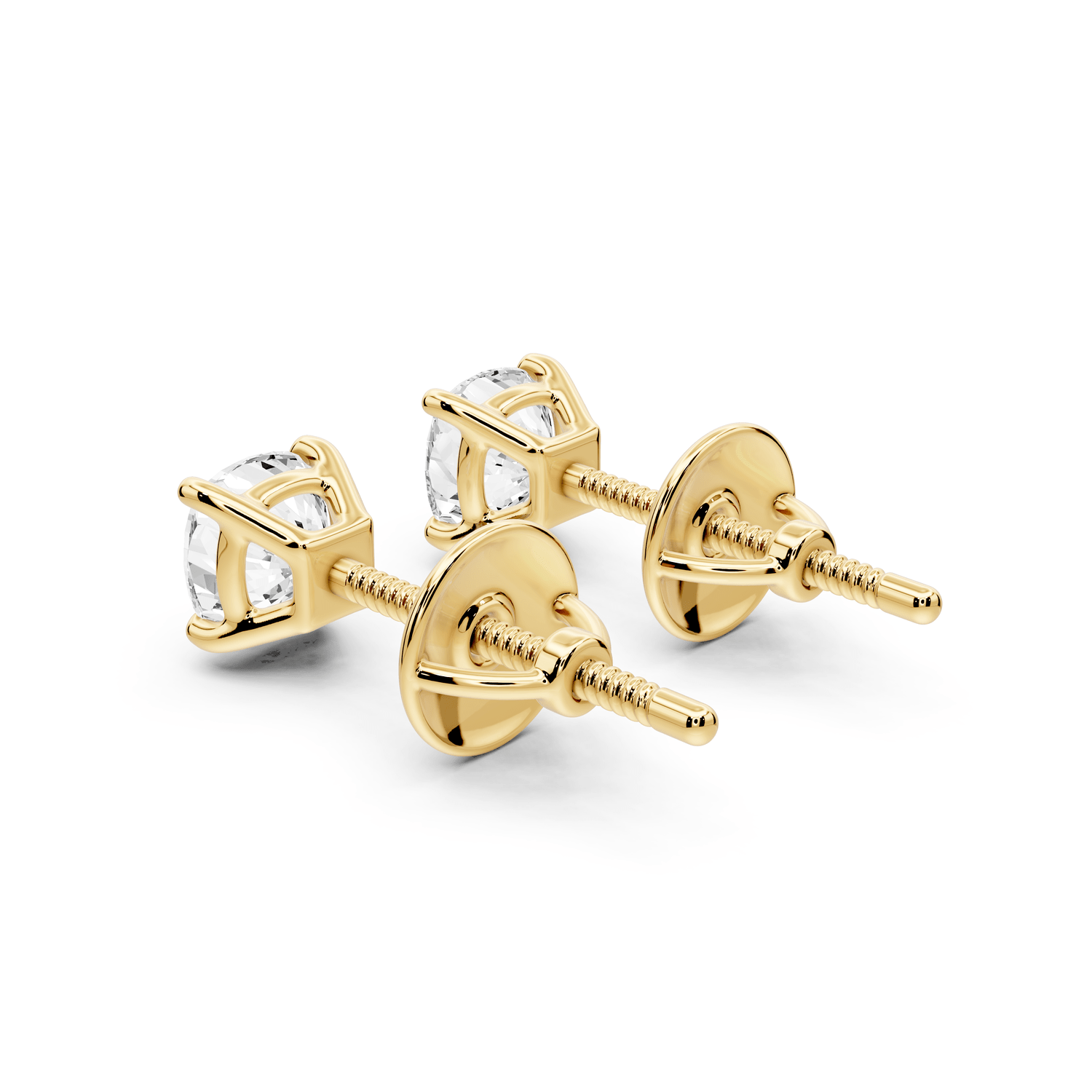 Este - 1ct 14k yellow gold Cushion - Cut Diamond Stud Earrings - Mr. Alex Jewelry