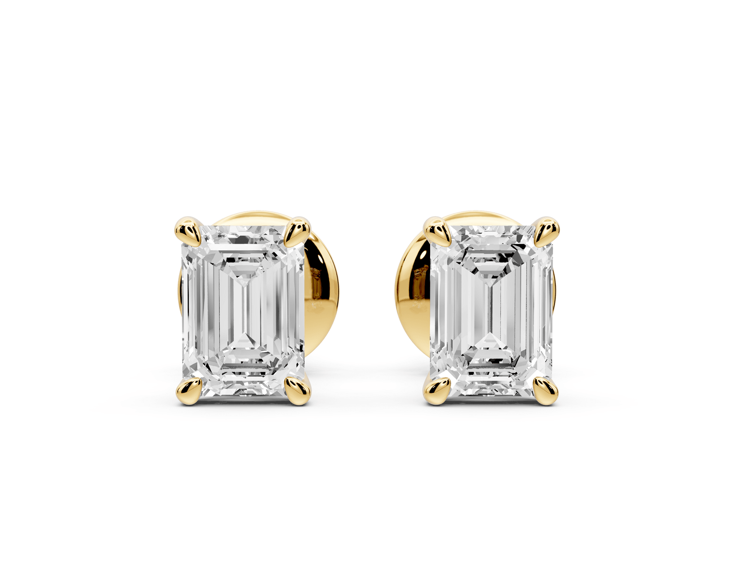 Este - 1ct 14k yellow gold Emerald - Cut Diamond Stud Earrings - Mr. Alex Jewelry