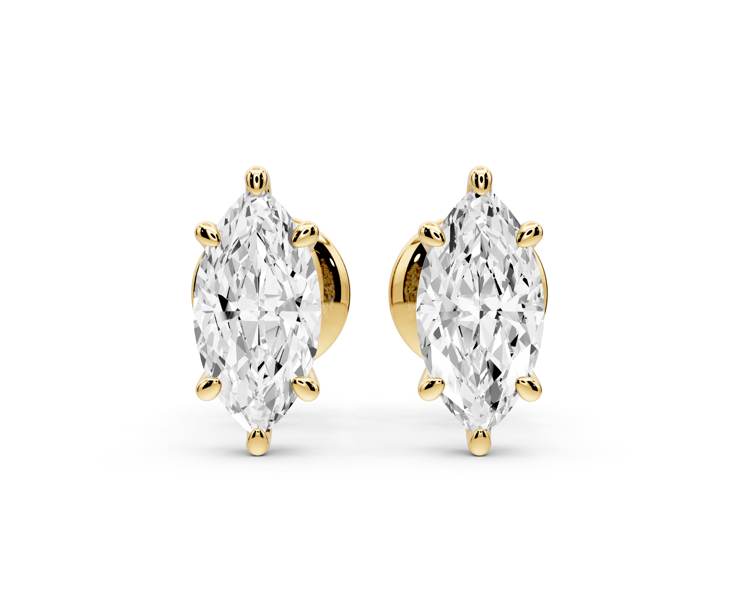 Este - 1ct 14k yellow gold Marquise - Cut Diamond Stud Earrings - Mr. Alex Jewelry