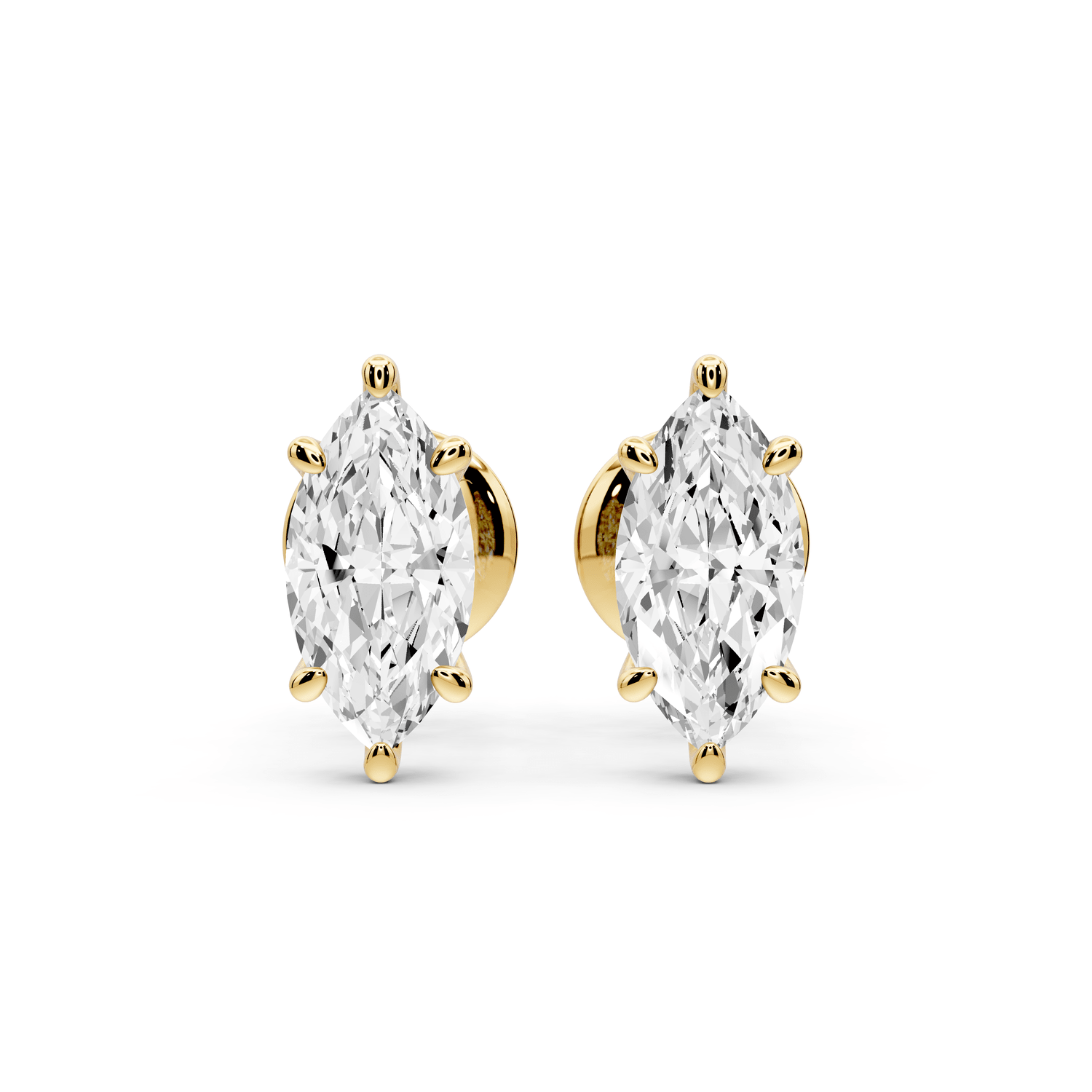 Este - 1ct 14k yellow gold Marquise - Cut Diamond Stud Earrings - Mr. Alex Jewelry