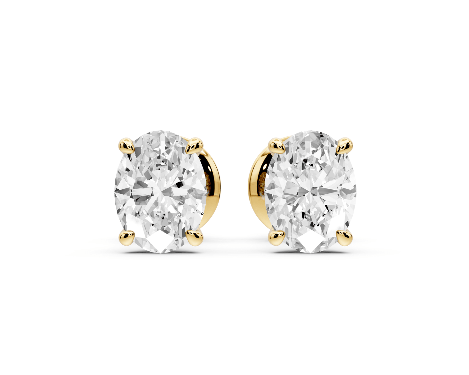 Este - 1ct 14k yellow gold Oval - Cut Diamond Stud Earrings - Mr. Alex Jewelry