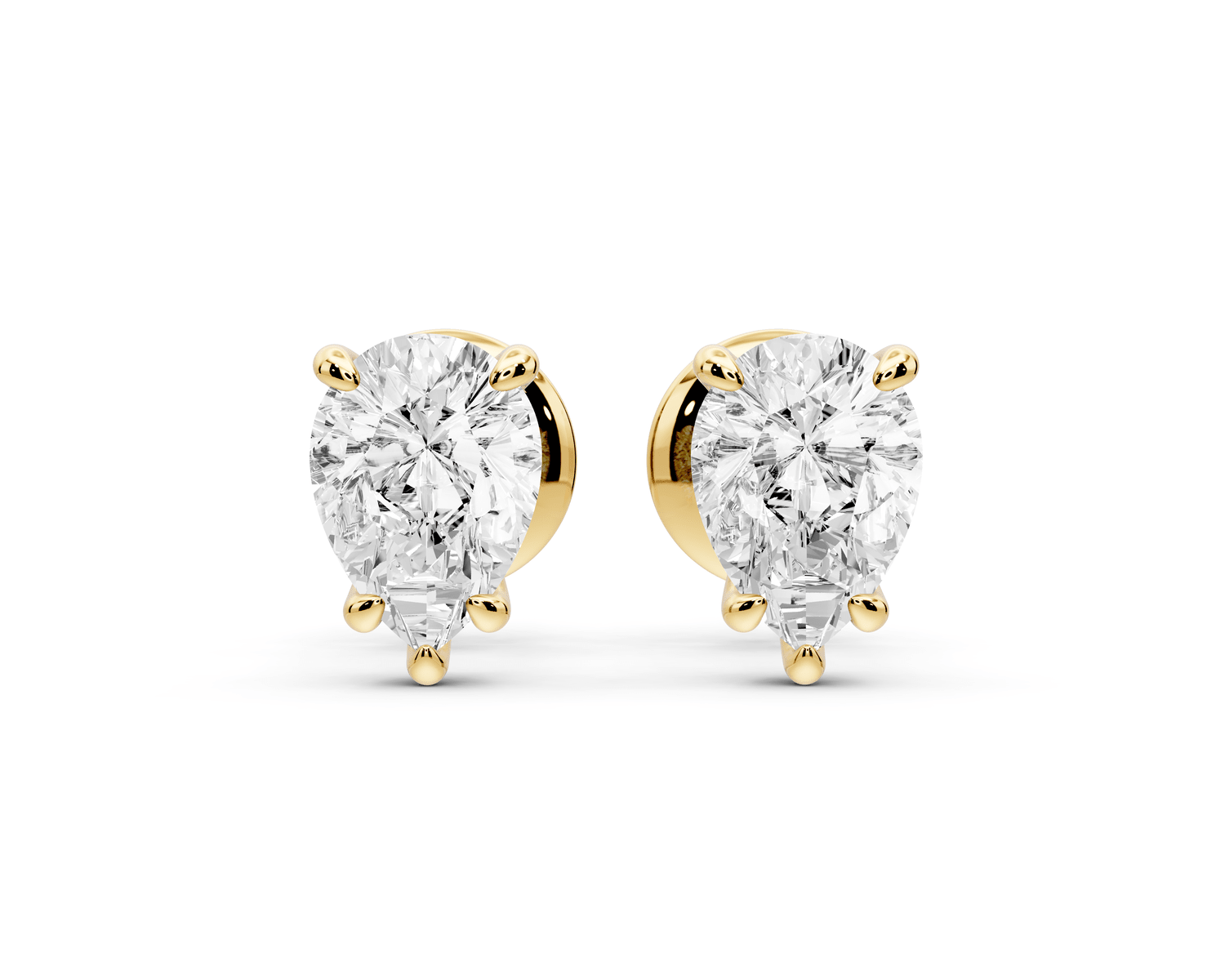 Este - 1ct 14k yellow gold Pear - Cut Diamond Stud Earrings - Mr. Alex Jewelry