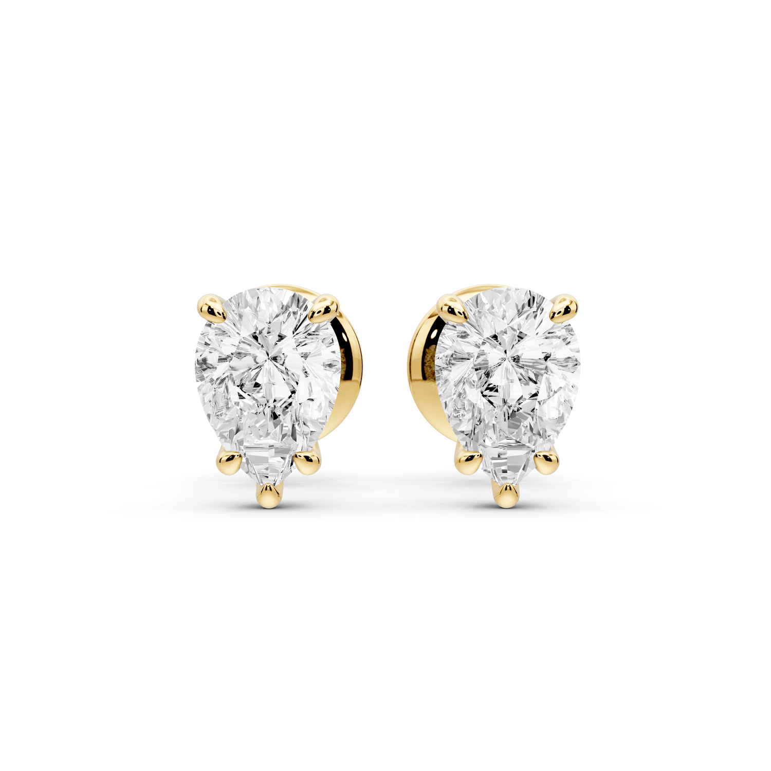 Este - 1ct 14k yellow gold Pear - Cut Diamond Stud Earrings - Mr. Alex Jewelry