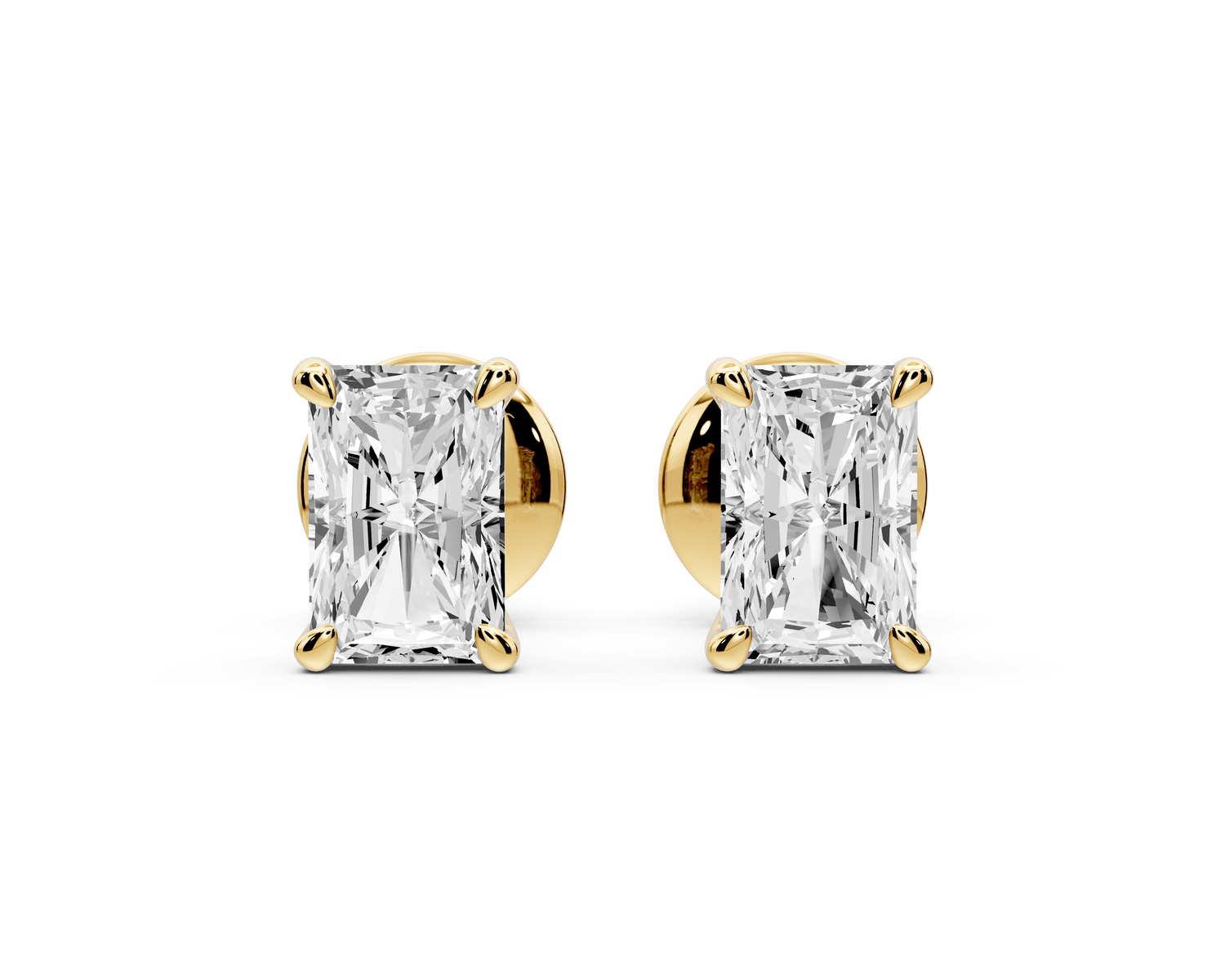 Este - 1ct 14k yellow gold Radiant - Cut Diamond Stud Earrings - Mr. Alex Jewelry