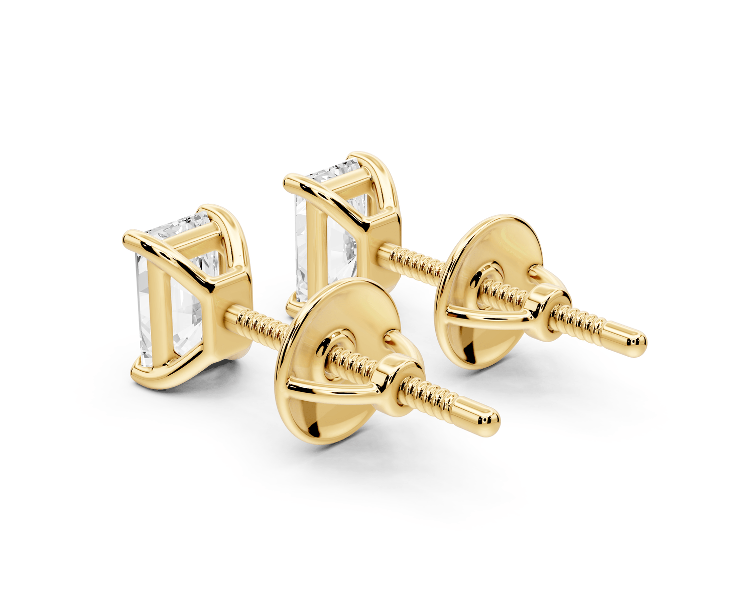 Este - 1ct 14k yellow gold Radiant - Cut Diamond Stud Earrings - Mr. Alex Jewelry