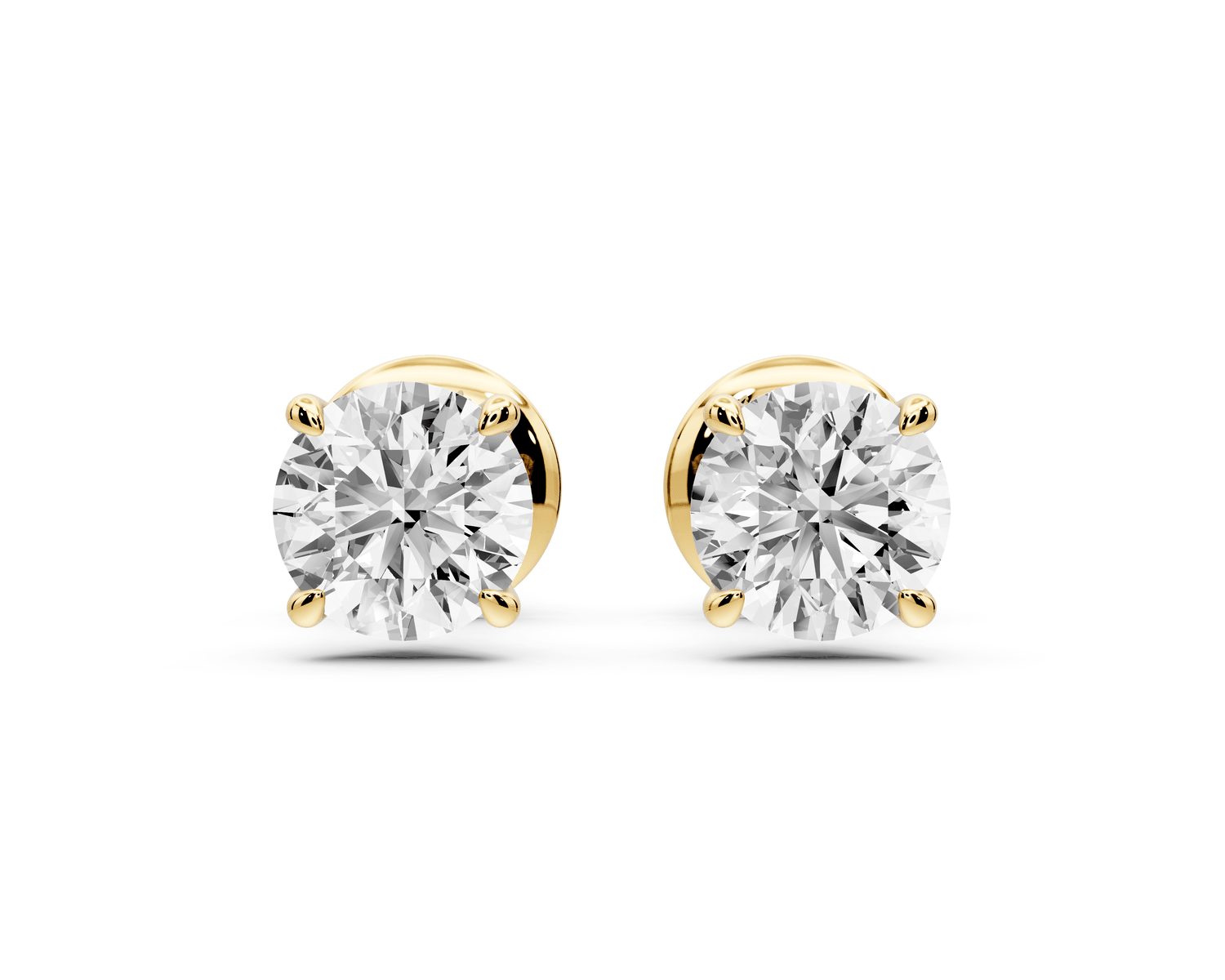 Este - 1ct 14k yellow gold Round - Cut Diamond Stud Earrings - Mr. Alex Jewelry