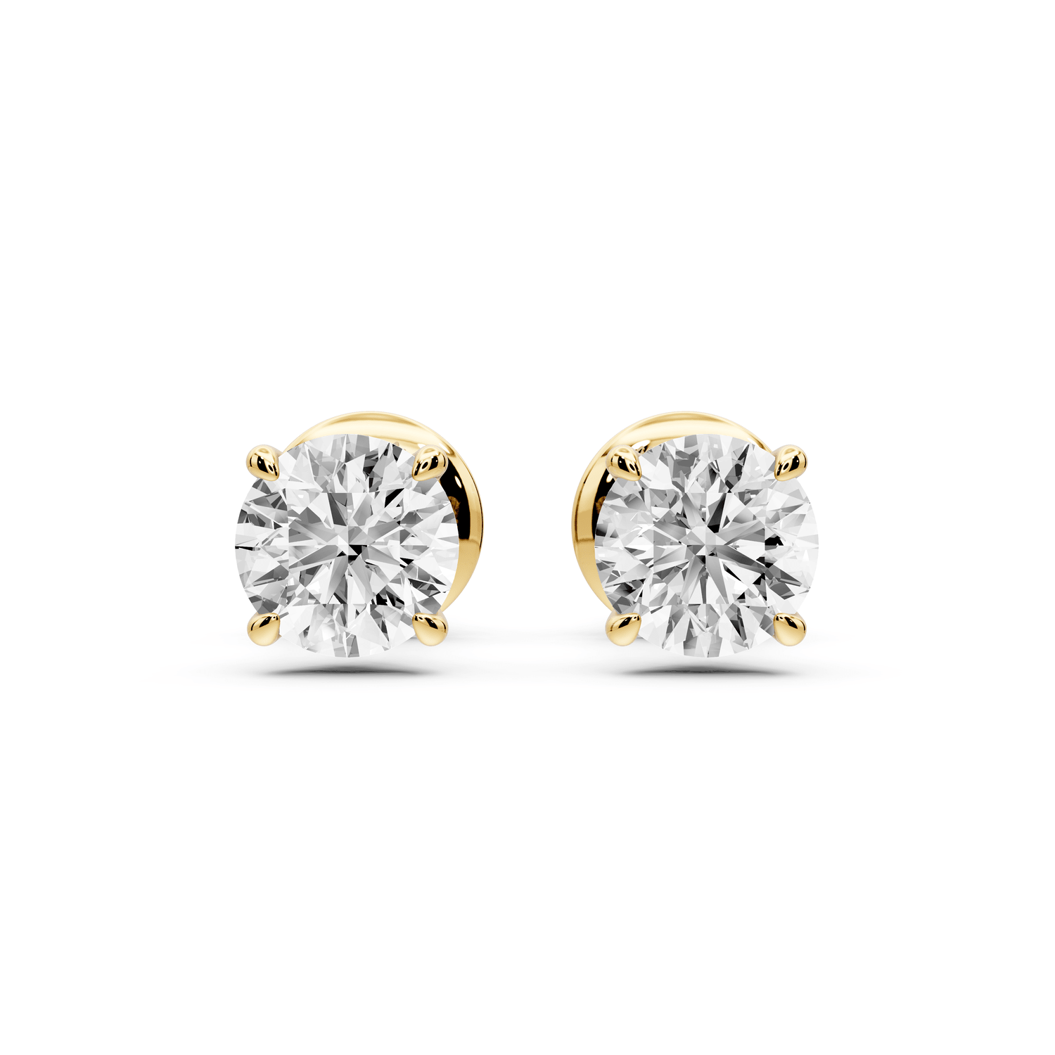 Este - 1ct 14k yellow gold Round - Cut Diamond Stud Earrings - Mr. Alex Jewelry
