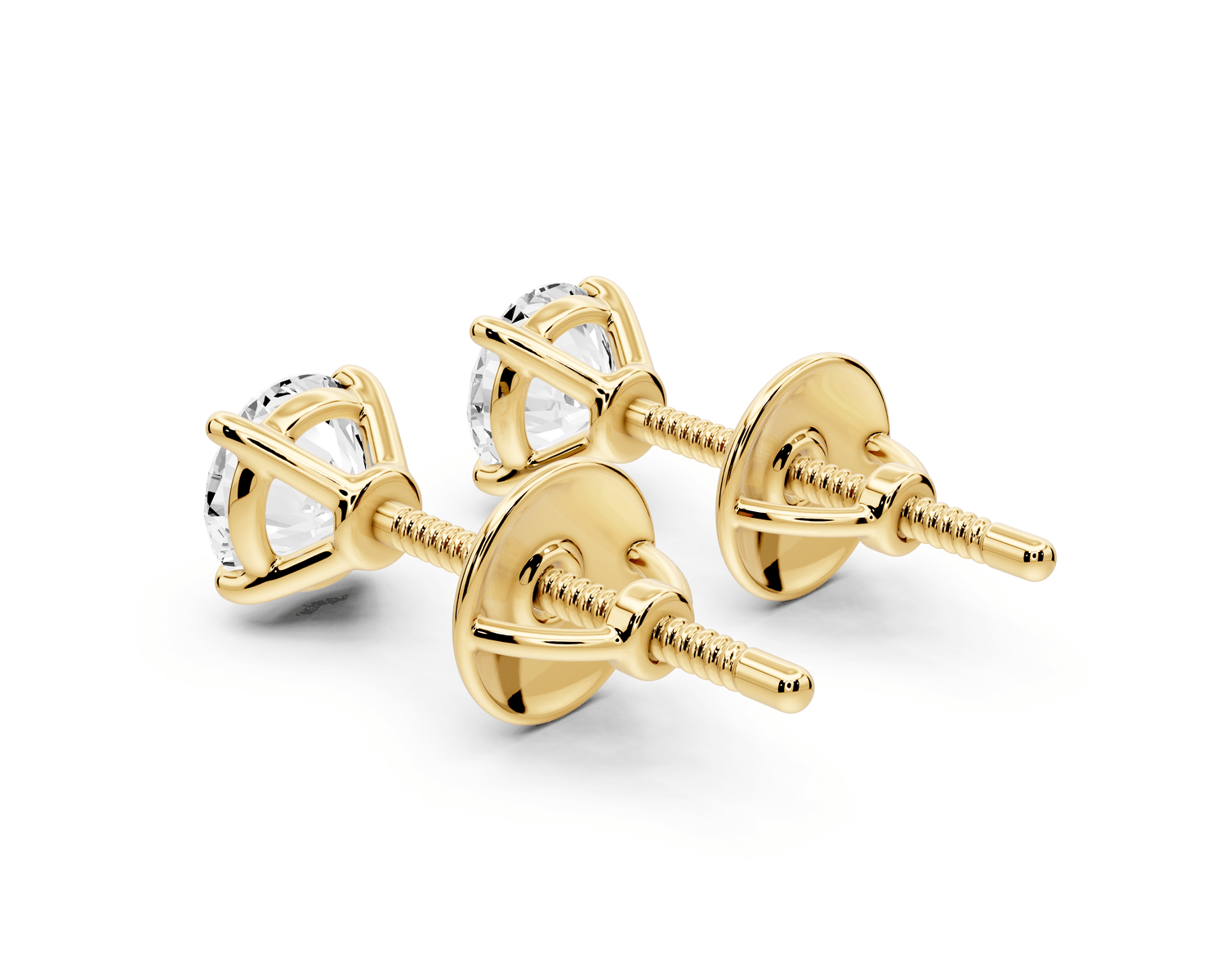 Este - 1ct 14k yellow gold Round - Cut Diamond Stud Earrings - Mr. Alex Jewelry