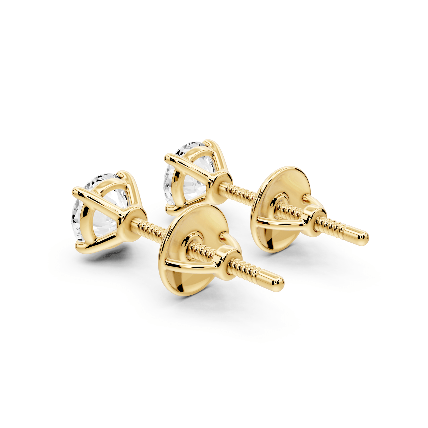 Este - 1ct 14k yellow gold Round - Cut Diamond Stud Earrings - Mr. Alex Jewelry