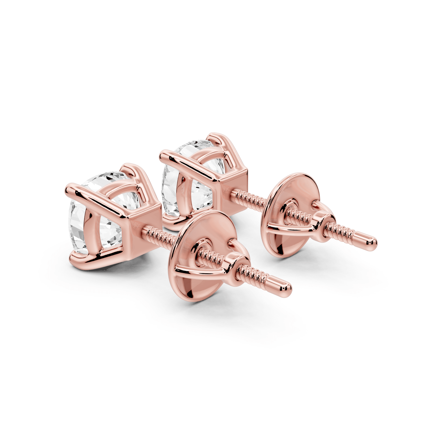 Este - 2ct 14k rose gold Cushion - Cut Diamond Stud Earrings - Mr. Alex Jewelry