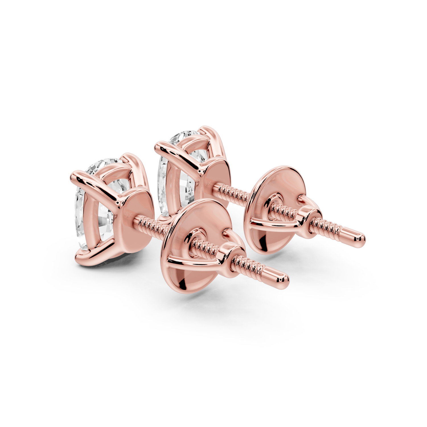Este - 2ct 14k rose gold Elgcushion - Cut Diamond Stud Earrings - Mr. Alex Jewelry