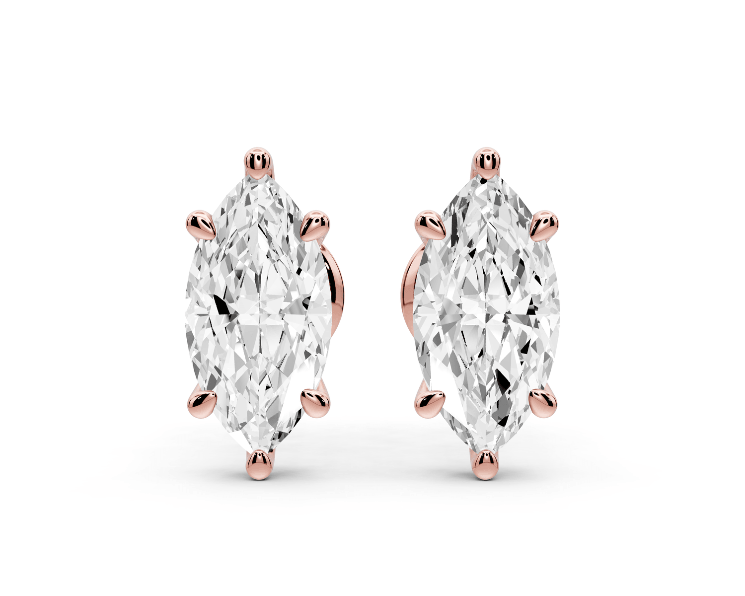 Este - 2ct 14k rose gold Marquise - Cut Diamond Stud Earrings - Mr. Alex Jewelry