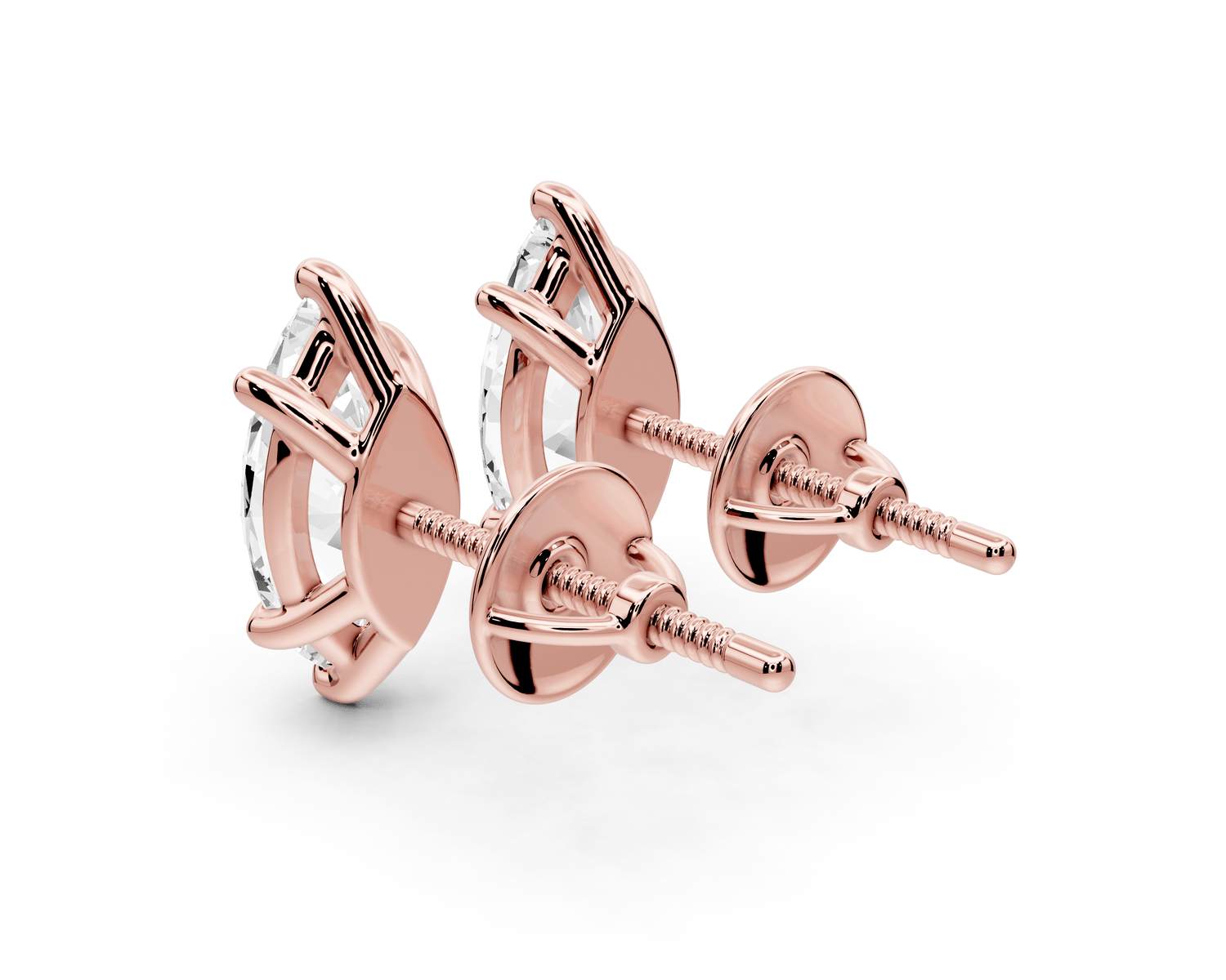 Este - 2ct 14k rose gold Marquise - Cut Diamond Stud Earrings - Mr. Alex Jewelry