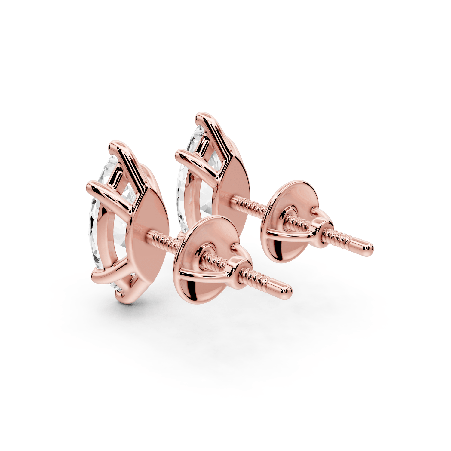 Este - 2ct 14k rose gold Marquise - Cut Diamond Stud Earrings - Mr. Alex Jewelry