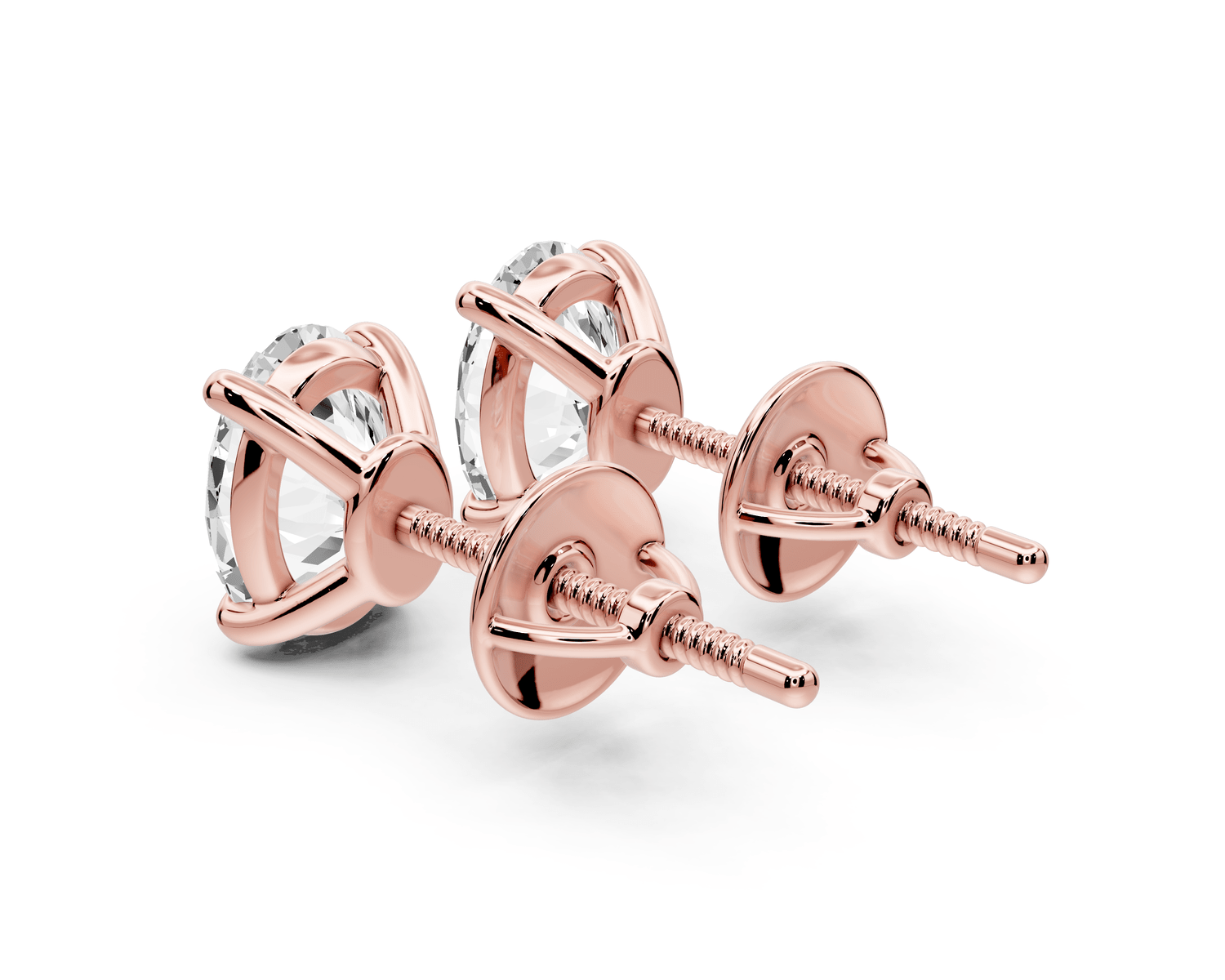 Este - 2ct 14k rose gold Oval - Cut Diamond Stud Earrings - Mr. Alex Jewelry