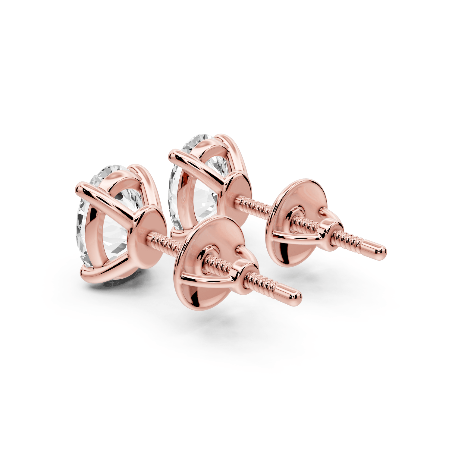 Este - 2ct 14k rose gold Oval - Cut Diamond Stud Earrings - Mr. Alex Jewelry