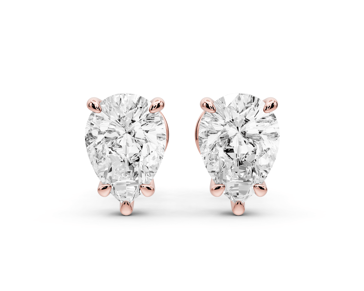 Este - 2ct 14k rose gold Pear - Cut Diamond Stud Earrings - Mr. Alex Jewelry