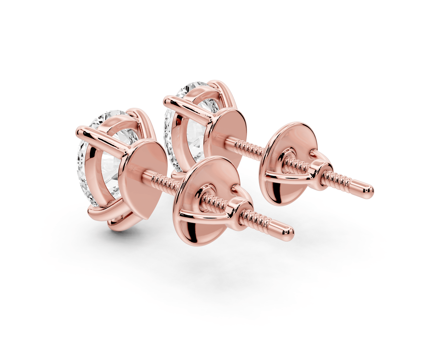 Este - 2ct 14k rose gold Pear - Cut Diamond Stud Earrings - Mr. Alex Jewelry